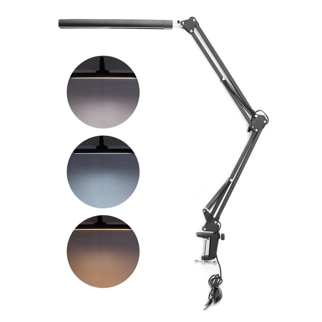 Swing Arm Desk Lamp With Clamp Eye Caring Folded Table Light For Nail Tatto ABE