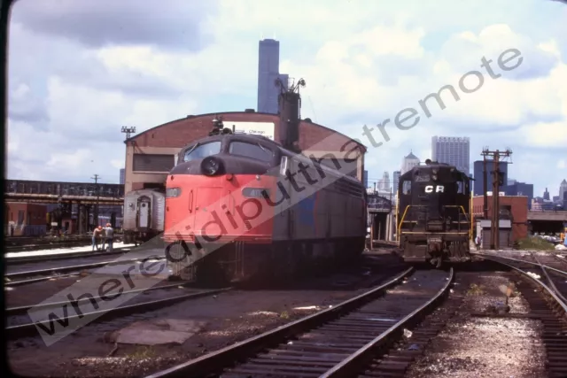 Original Slide Amtrak AMTK 400 EMD E9A 16th St. Chicago ILL 8-76