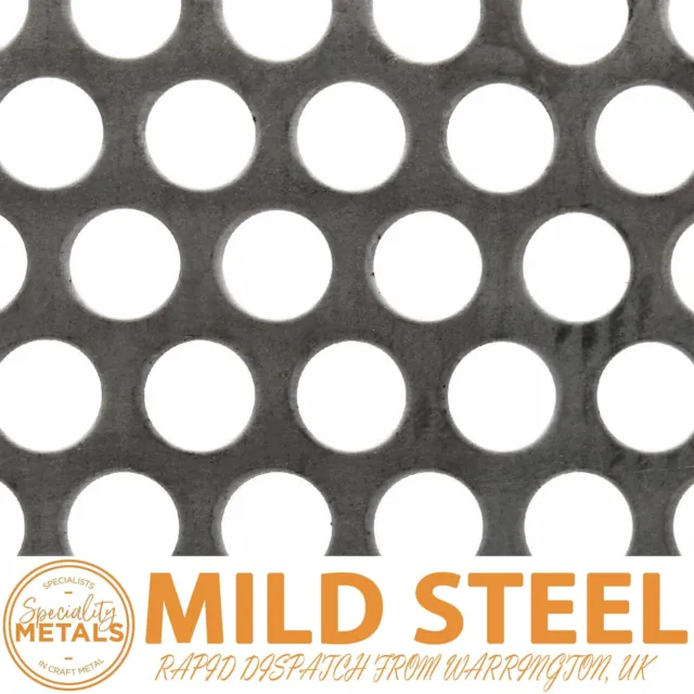 Mild Steel Round Hole Perforated Metal Sheet | 10mm Hole, 28mm Pitch, 3mm Thick