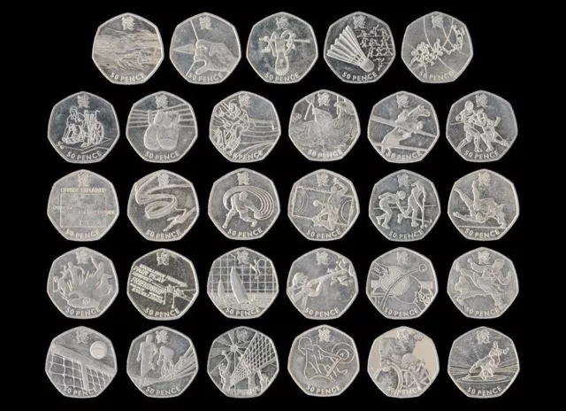 Olympic 50p Coins Fifty Pence - London 2012 Games Coin Hunt Circulated