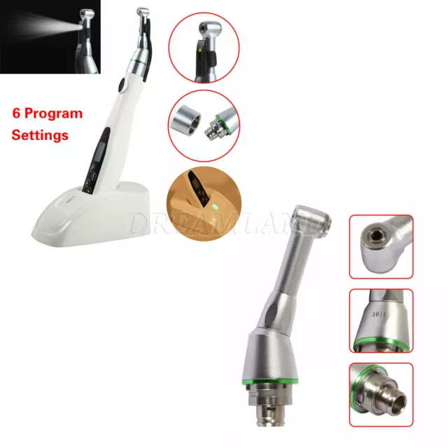 LED Dental Endo Motor ​Cordless Contra angle 16:1 Handpiece /Files D#BY