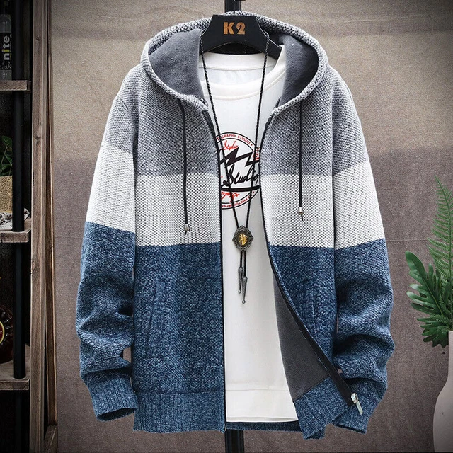 Mens Fashion Warm Fleece Lined Hooded Hoodie Winter Jacket Sweatshirt Coat 6