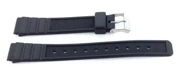 16mm Black Casio Type Sports Resin Watch Strap