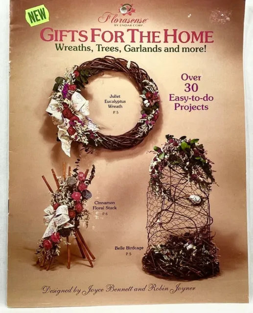 Libro de instrucciones Florasense de regalos para el hogar de la década de 1990 coronas árboles guirnalda 10647