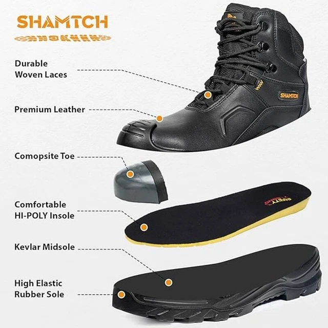 WORK BOOT MEN Composite Toe Waterproof Slip Resistant Leather Safety Boot SZ 10 £35.80 PicClick UK