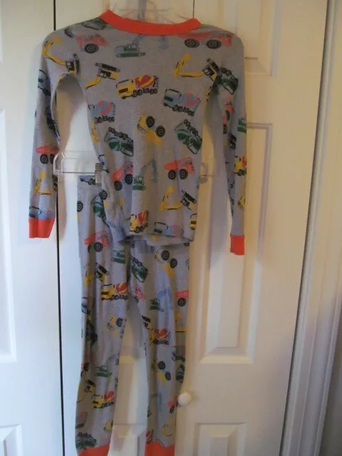 Hanna Andersson Grey Construction Vehicles Unisex Long John Pajamas Size 120 6-7