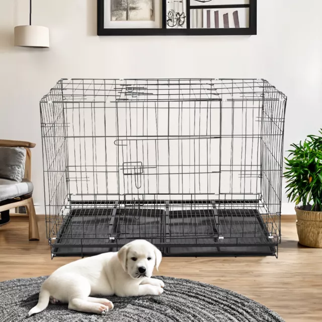 Dog Cage Puppy Training Crate Pet Carrier Small Medium Large XL XXL Metal Cages