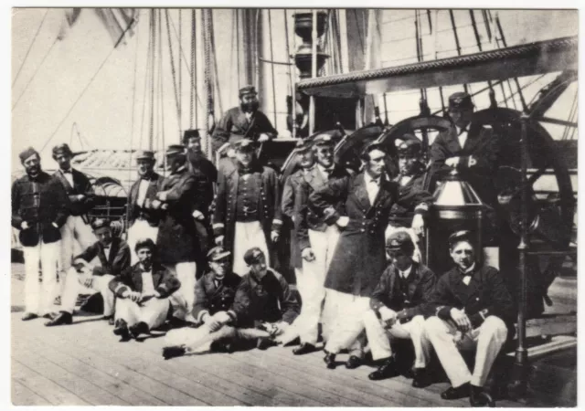 Naval; Oficers Of HMS Warrior, Late 1860's Repro RP PPC By HMS Warrior, Unposted