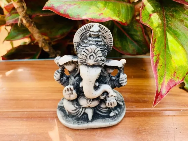 Small Ganesha stone statue Lord Hindu God of Success Ganesh Elephant God figure