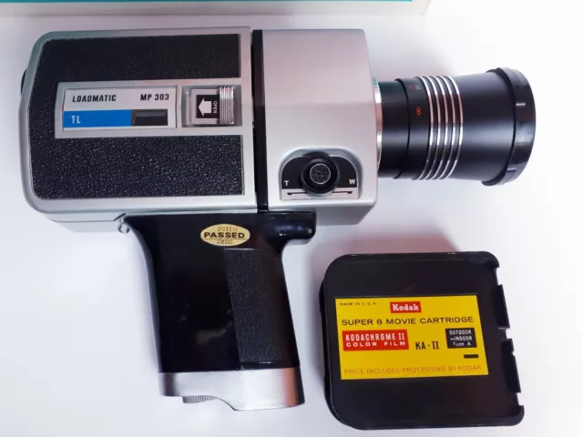 Loadmatic Cine Camera Super 8 SHINKOR MP 303 + Scatola Videocamera Vintage 2