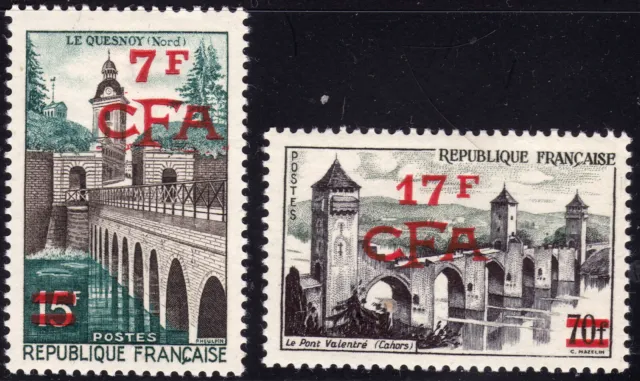 Reunion Isl.-1957 Definitive-French Overprinted Stamps-Set,MNH