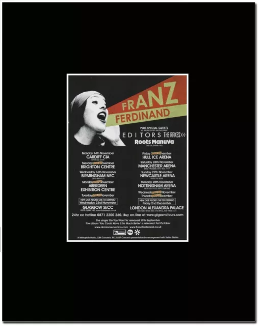 Franz Ferdinand - UK Tour Dates 2005 - 8 x 10 Matted Mounted Magazine Artwork