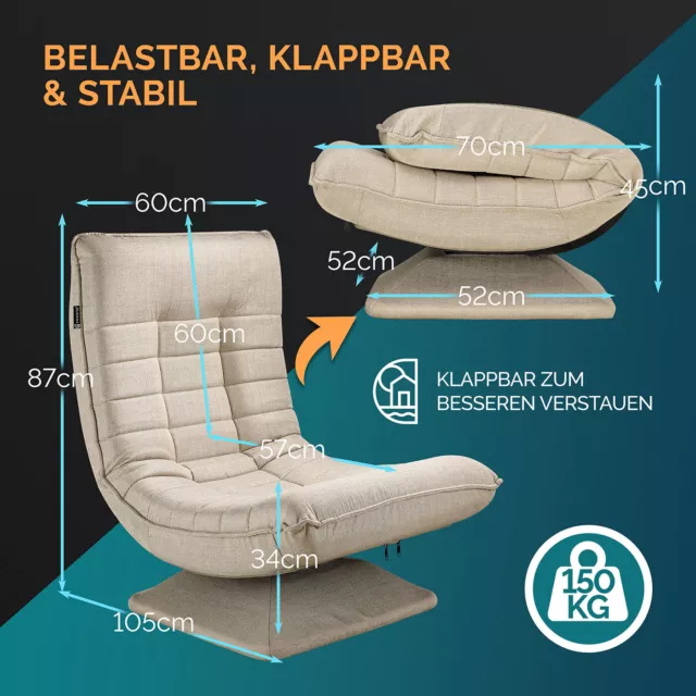 B-Ware Relaxsessel Aberdeen 60x57x87cm creme Sessel Relaxen Möbel Wohnen