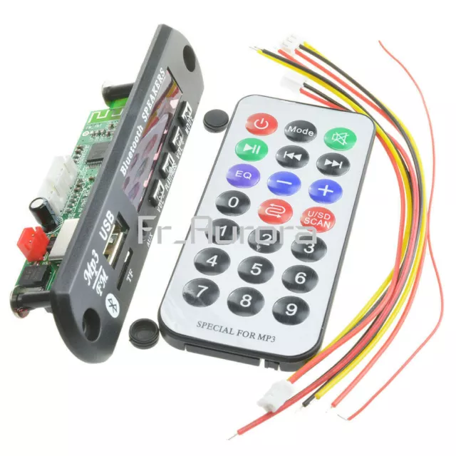 12V Wireless Bluetooth Car MP3 WMA Audio Decoder Board USB TF FM Radio Module 2