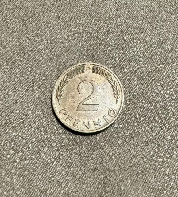2 Pfennig nicht magnetisch 1968 D Deutschland  Sammlerstück