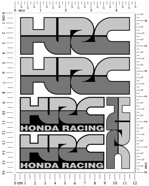 HRC Honda Racing Motorcycle 5 Decals Laminated Stickers Set cbr600rr cbr1000rr