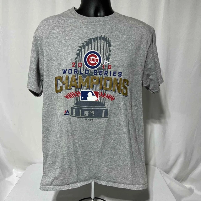 Chicago Cubs T-Shirt Large 2016 World Series Champions Men's MLB Size L 91