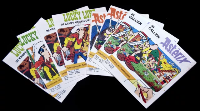 BOX + 8 x ASTERIX & LUCKY LUKE RUBBELBILDER 1971 LETRASET DARGAUD DÉCALCOMANIES 3