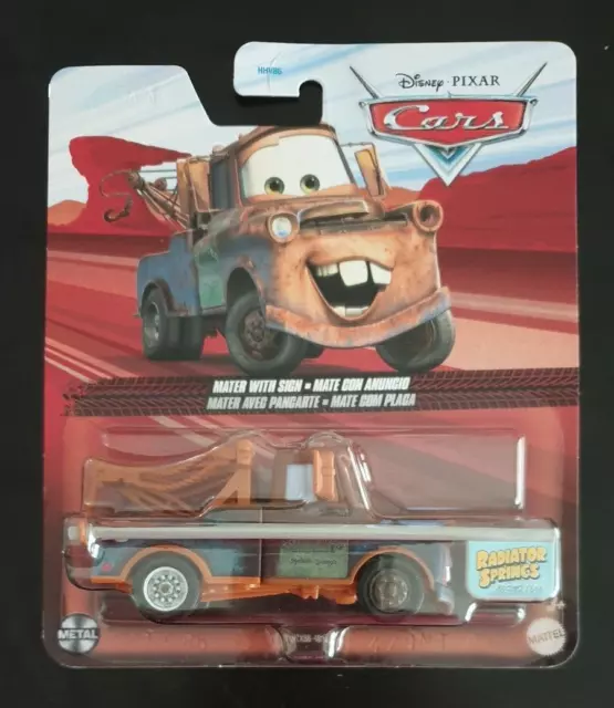 DISNEY PIXAR CARS Mater With Sign Diecast Truck Mattel 2025 Release New