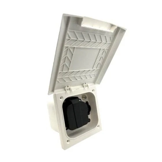 Powerpart White ESB3 External Utility Box For TV / SAT 12V & Continental Socket | UK