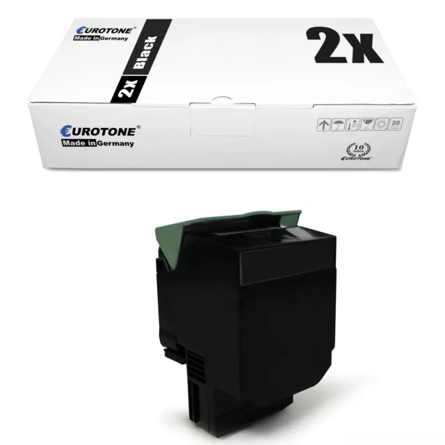 2x Toner per Lexmark Cx 310 410 510 Come 80C2SK0 802SK 802S Black