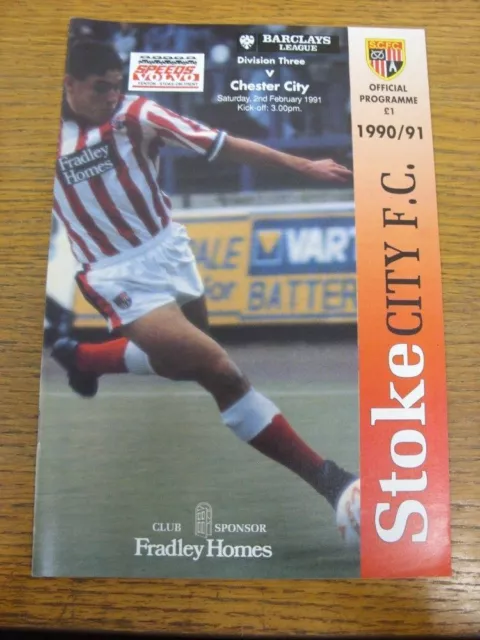 02/02/1991 Stoke City v Chester City  . UK ORDERS ALL INCLUDE FREE ROYAL MAIL PO