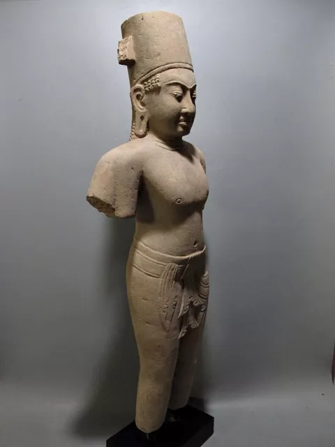 Khmer Sandstone Male Hari-Hara Torso Figure Phnom Kulen Style 9/10th C