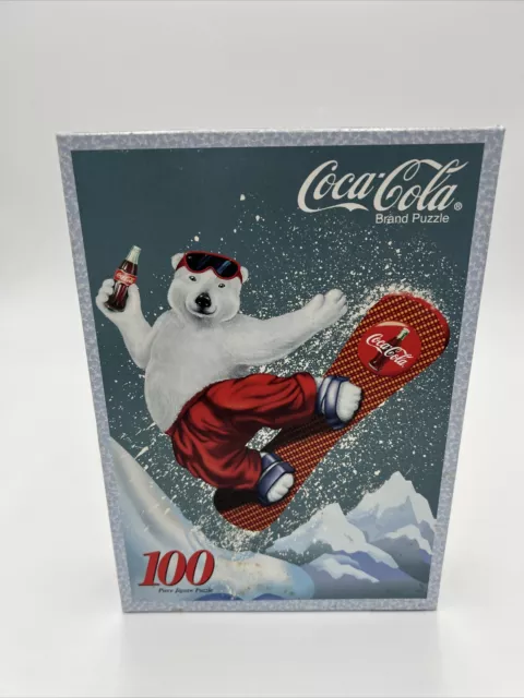 Vintage, Coca-Cola 100 Piece Jigsaw Puzzle, Snowboard Bear 11.5"X16.25" SEALED