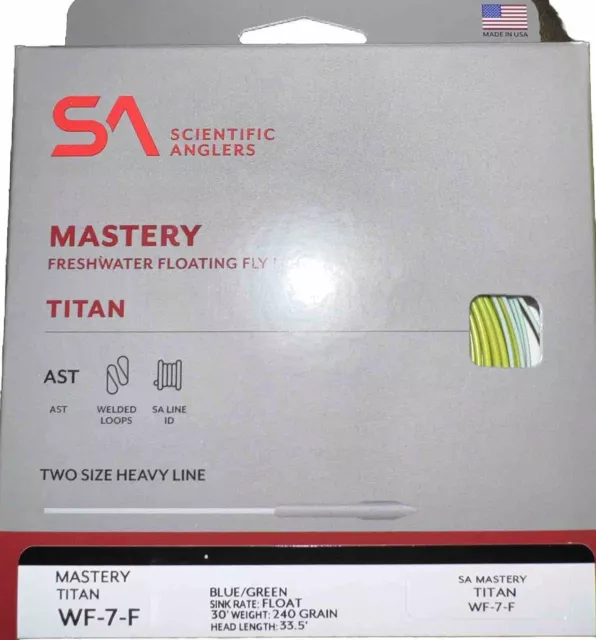 SCIENTIFIC ANGLERS Mastery Titan WF-7-F Blue/Green Fly Line (120920)