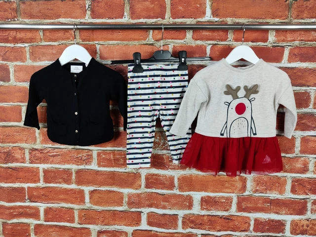 Bundle Bambine Età 6-9 Mesi Next Gap Zara Leggings Abito Cardigan Top 74Cm