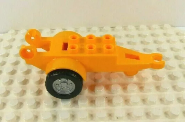 Lego Duplo Item Car Trailer (lg) 2x3 2 wheel canary/sliver w/ front rest 2