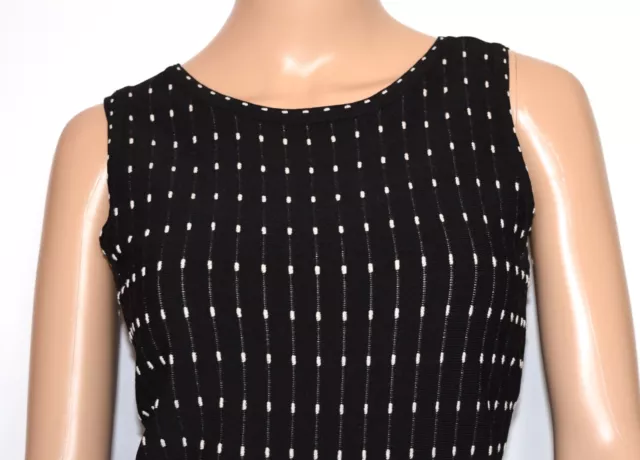 Nic+Zoe Stardust Twirl Black White Sleeveless Knit Fit & Flare Dress Size M 3