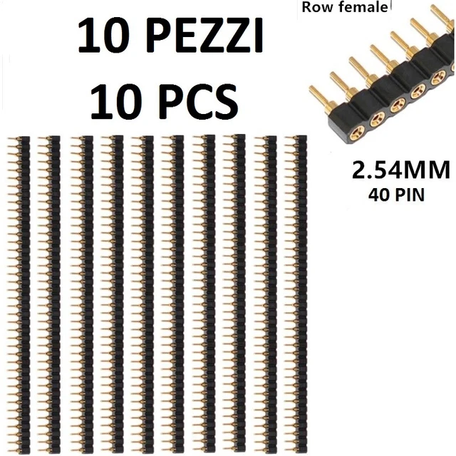 10PZ ZOCCOLO A BARRA FEMMINA STRISCIA DI PIN 4 POLI ALTI - Foto 11