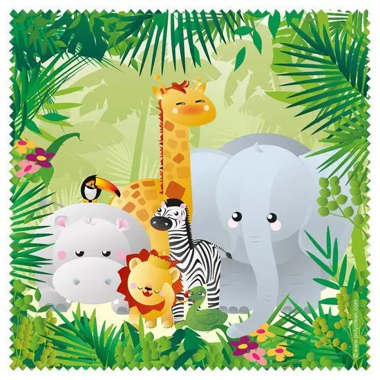 Microfasertuch mit Motiv - LITTLE FRIENDS JUNGLE - Brillenputztuch von POLYCLEAN