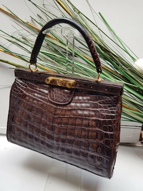 Kroko Handtasche Tasche Krokodil Leder Kroko Tasche Vintage Retro