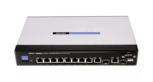 Linksys/Cisco SRW208P 8-port 10/100 PoE Web Managed Switch w/ 2 Gigabit Uplinks