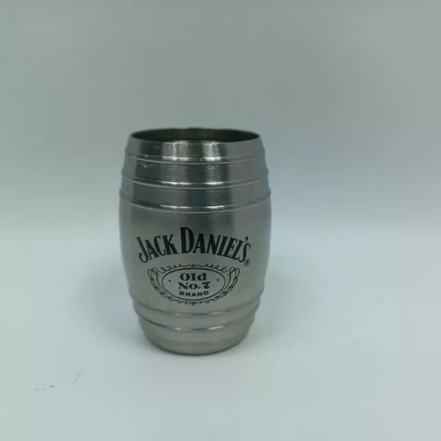 JACK DANIELS Old No 7 Stainless Steel Barrel Shot Glass 2 Oz Ounce 2007