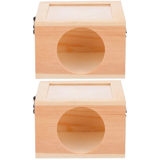 2 Pack Di Legno Cabina Del Criceto Capanna Per Nascondigli Animali Domestici