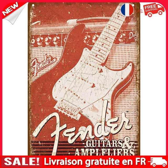 fr Plaque métallique Vintage en étain, affiches murales de guitare, peinture en