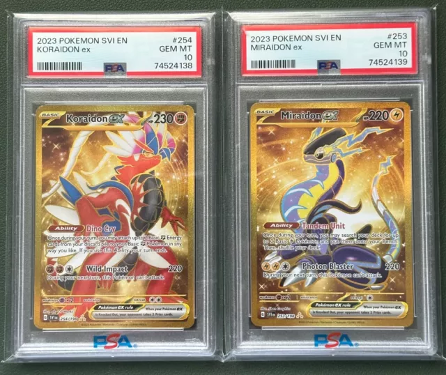 2023 Pokemon SV1 Scarlet & Violet Set Miraidon EX Gold Hyper Rare 253/198  #253