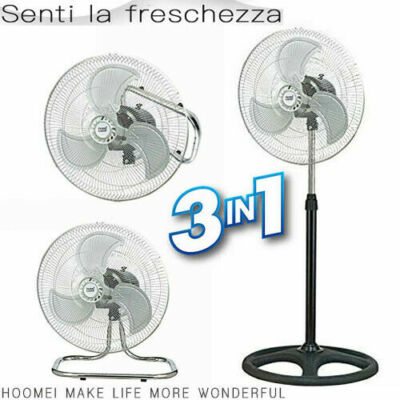 Vinco VENTILATORE A PIANTANA GRANDE PORTATA 50 CM CROMATO 150CM cod70719 90W 