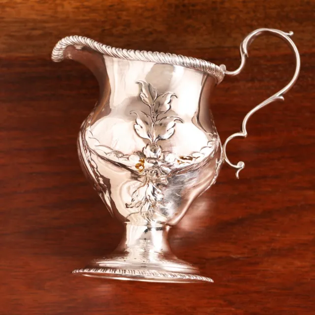 Robert Hennell I Georgian Sterling Silver 18Thc Cream Pot Floral,Foliate 1772