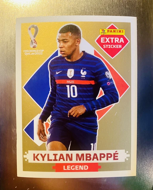 2022 QATAR PANINI Sticker Kylian Mbappe GOLD LEGEND EXTRA STICKER £