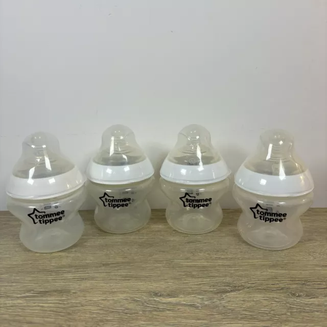 4 x Tommee Tippee 150ml Closer To Nature Bottles (4 Pack) - USED