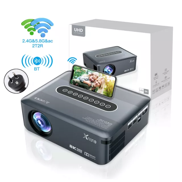 Ultra HD 8K Decoding Projection 1080p Android Movie Projector Home HDMI USB US,