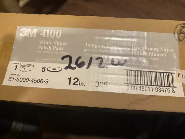 3M 4100 Super Polish Pad 12" White (Case of 5)