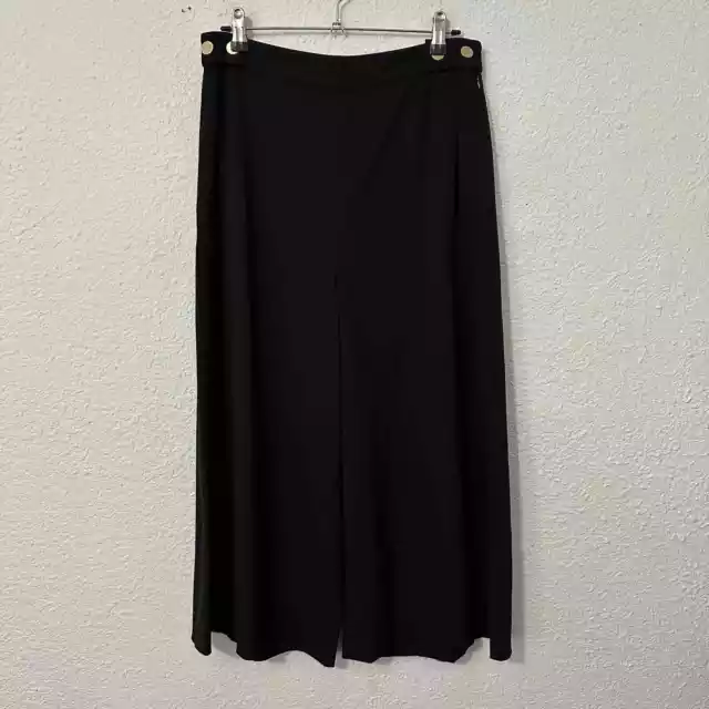 Diane von Furstenberg Womens Black Wool High Rise Wide Leg Culottes Pants Size 8