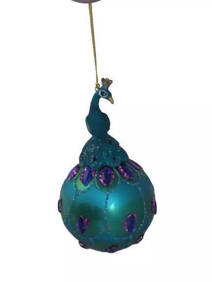 Sass & Belle Piuma di Pavone Turchese 3D Bauble Decorazione Appesa Albero di Natale