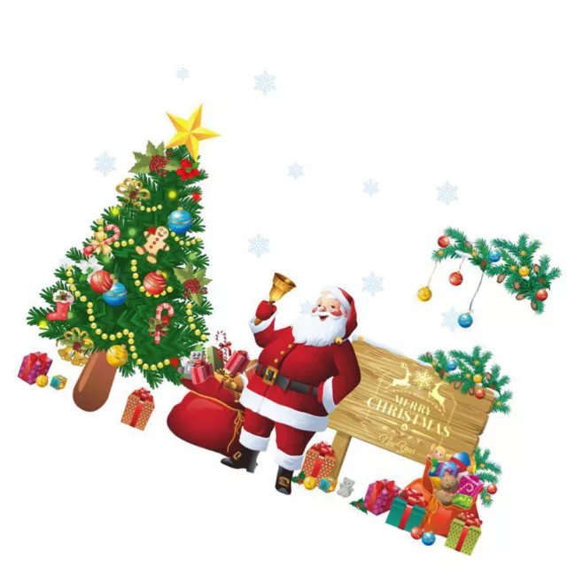 Christmas Wall Sticker Santa Claus Xmas Tree Decal Home Decor-JA