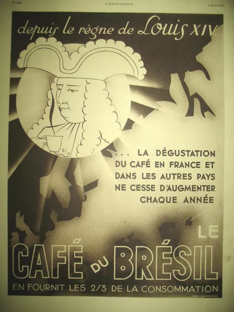 Publicite De Presse Cafe Du Bresil Depuis Le Regne De Louis Xiv French Ad 1936
